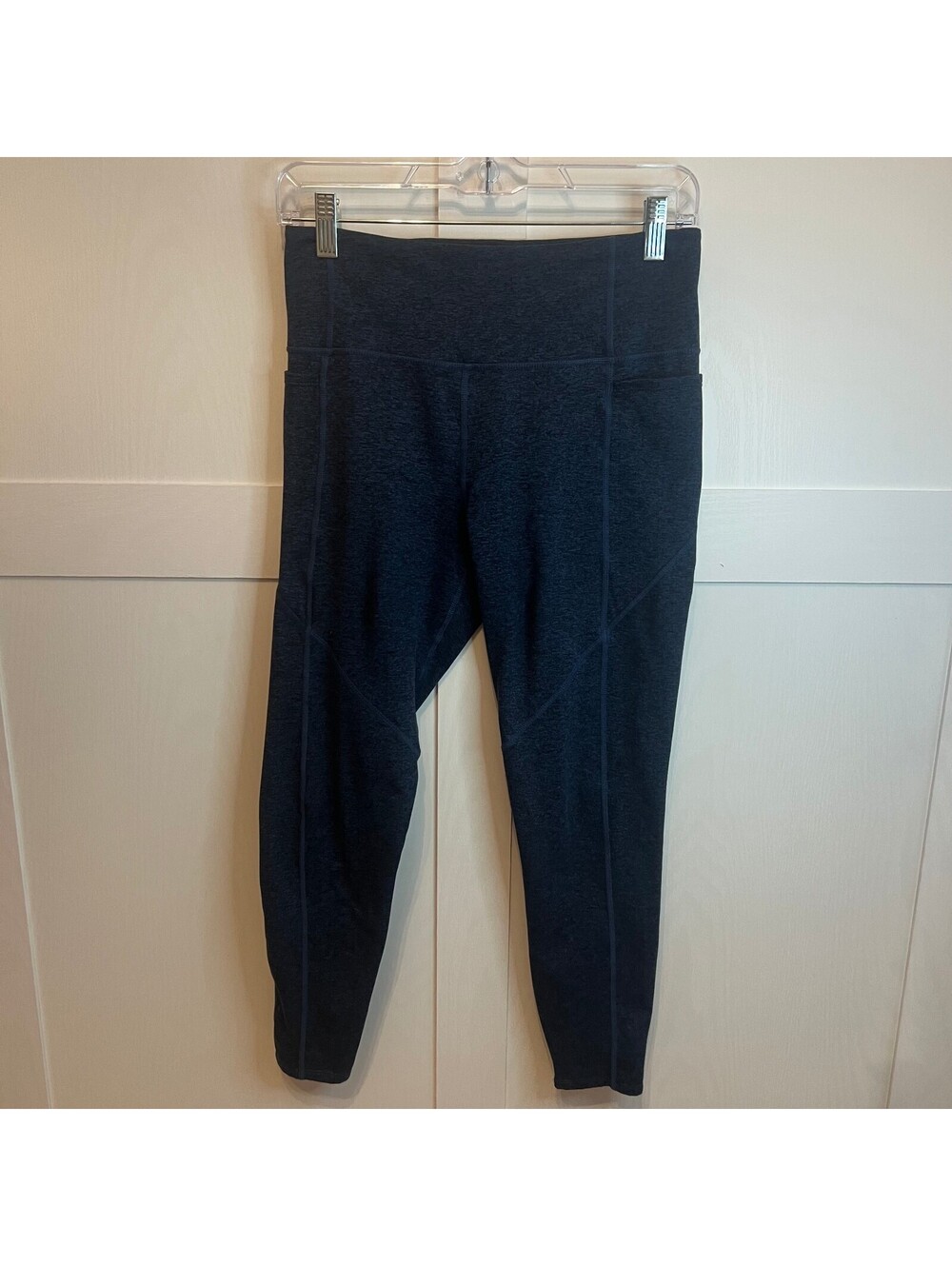 JOYLAB Women's Blue High Waisted Brushed Jersey 7/8 Leggings Size Medium